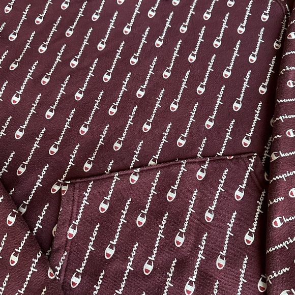 Champion Reverse Weave AOP PO Hoodie S2974 CPB SZ L Unisex, Burgundy, y2k, 90s - Picture 3 of 10